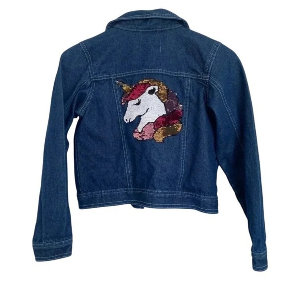 Bundle & Save Denim Jacket Unicorn Sequin Distressed‎ Jean Jacket Sparkly 10/12